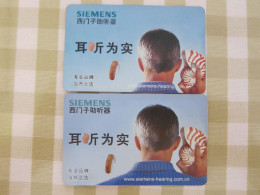 Guangzhou Metro Ticket Card, Siemens-Hearing, Shell,two Different Printed Character Of Some Text, One Card With Scratchs - Ohne Zuordnung