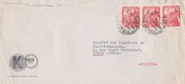 ESPAGNE--1950--Lettre De Madrid  Pour Paris 17° ..timbres..cachets Ronds ...personnalisée  KYNOS S.a - Covers & Documents