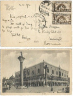 Regno Fiera Milano 1936 C30 Coppia Cart. Venezia 7apr36 X Estero Romania Bucuresti 10apr36 - Marcophilia