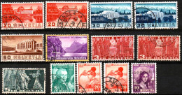 SUISSE ,SCHWEIZ,1938, LOT  MI  321 , 322, 323, 326, 328, 329, 331, 332, 333 ,  GESTEMPELT, OBLITERE - Used Stamps