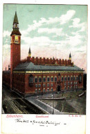 CP87.  Vintage Glittered Postcard. Raadhuset. City Hall. Copenhagen. Denmark - Danemark