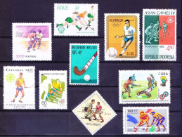 Field Hockey, Sports, 10 Different Countries MNH Stamps - Jockey (sobre Hierba)