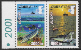 AZERBAIDJAN N°417a/418a** (non Dentelé En Haut) (europa 2001) - COTE 8.00 € - 2001