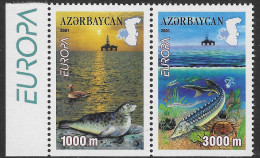 AZERBAIDJAN N°417b/418b** (non Dentelé En Bas) (europa 2001) - COTE 8.00 € - 2001