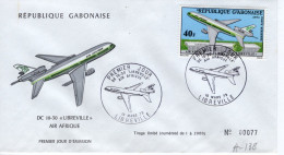 Gabonaise FDC - DC 10-30 ''Libreville'' - Air Afrique - 1v Envelope Prémier Jour - Avions