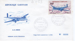 Gabonaise FDC - D.H. Heron - 1v Envelope Prémier Jour - Avions