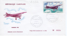 Gabonaise FDC - Farman 190 - 1v Envelope Prémier Jour - Aviones