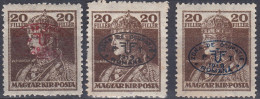 Hongrie Debrecen 1919 Mi 39a-b-c * Roi Charles IV (A12) - Debreczin