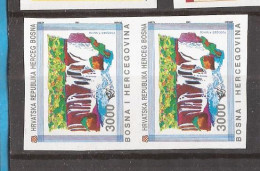 24---1  1993  BOSNIA KROATISCHE POST  MOSTAR IMPERFORATE RRR  WASSERFALL KRAVICA MNH - Schrijvers