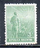 ARGENTINA 1911 AGRICULTURE 3c MH - Ungebraucht