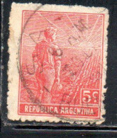 ARGENTINA 1912 1914 AGRICULTURE 5c USED USADO OBLITERE' - Gebruikt