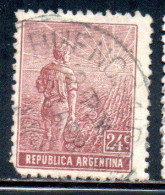 ARGENTINA 1911 AGRICULTURE 24c USED USADO OBLITERE' - Usati