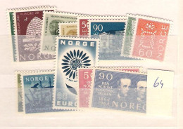 1964 MNH Norwegen, Year Complete According To Michel Excluding Lottery Stamp, Postfris** - Ganze Jahrgänge