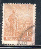 ARGENTINA 1912 1914 AGRICULTURE 1c USED USADO OBLITERE' - Gebraucht