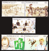 Tonga 1989 MNH 5v, Tennis Through The Ages, Sports - Tenis