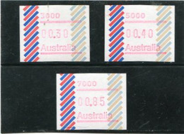 AUSTRALIA - 1984  FRAMA  BARRED EDGE  BUTTON SET  (30c-40c-85c)  MINT NH - Viñetas De Franqueo [ATM]