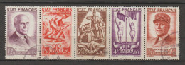 FRANCE : N° 576-577-578-579-580 O  : Bande De 5 Timbres (Au Profit Du Secours National) - PRIX FIXE - - Used Stamps