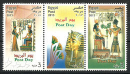 Egypt - 2013 - ( Post Day Of Egypt - Pharaohs ) - Set Of 3 - MNH (**) - Ongebruikt