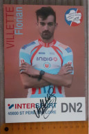 Autographe Villette Florian Cercle Gambetta Orléans Inter Sport DN2 Format 13.5 X 19.5 Cm - Cyclisme