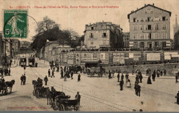 87 - LIMOGES- PLACE DE L' HOTEL DE VILLE- HAUTE VIENNE ET BOULEVARD GAMBETTA-EDITEUR PROSPER BATIER - Limoges