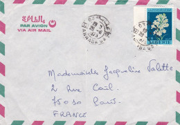 Algérie --1973--Lettre De ANNABA  Pour PARIS 10° -75- (France) ..timbre Fleur Seul Sur Lettre ......cachet - Argelia (1962-...)