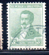 ARGENTINA 1916 FRANCISCO NARCISO DE LAPRIDA 3c USED USADO OBLITERE' - Gebraucht