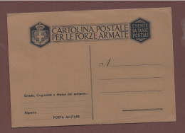 LUOGOTENENZA - CARTOLINA POSTALE PER LE FORZE ARMATE - NUOVO STEMMA - COLORE CAMOSCIO - War 1939-45