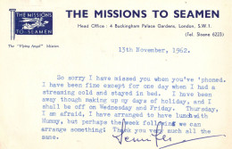 The Missions To Seaman Buckingham Palace 1960s Sailor Postcard Flag Cover - Other & Unclassified