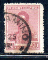 ARGENTINA 1916 JOSE DE SAN MARTIN 30c USED USADO OBLITERE' - Oblitérés