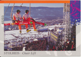 Norway Postcard Sent To Denmark Lillehammer 13-7-1998 Chair Lift - Isole Faroer