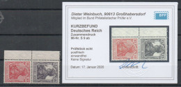 Z211/ Deutsches Reich Zusammendruck S9ab Mit Kurzbefund Weinbuch Postfrisch/ ** - Postzegelboekjes & Se-tenant