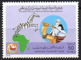 LIBYA 1992 - 1v - MNH - African Tourism Year - Zebra - Zèbre - Camel Rider - Dromadaire - Tourisme - Zebra - Kamel - Map - Sonstige & Ohne Zuordnung
