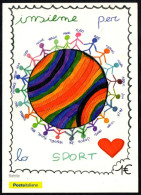 ITALIA - CONCORSO UICOS - I FRANCOBOLLI DELLO SPORT DISEGNATI DAI BAMBINI - INSIEME PER LO SPORT - C.U. POSTE ITALIA - I - Otros & Sin Clasificación