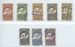 VENEZUELA 1950 UNIVERSAL POSTAL UNION 75 ANNIVERSARY USED STAMPS FROM SET MI 554-60 + 562 - Venezuela