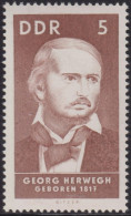 1967 DDR ** Mi:DD 1293, Sn:DD 936, Yt:DD 990, Sg:DD E1012, Georg Herwegh (1817-1875) - Unused Stamps