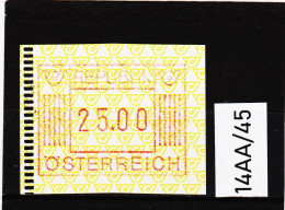 14AA/45  ÖSTERREICH 1983 AUTOMATENMARKEN 1. AUSGABE  25,00 SCHILLING   ** Postfrisch - Automaatzegels [ATM]