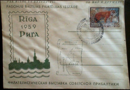 LATVIJA 1959 Filatēlijas Izstāde Rīgā - Latvia