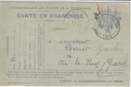 Carte En Franchise Militaire 14/18 Avec 3 Drapeaux, Superbe Cachet T Et P 158 Du 6.5.16 - 1. Weltkrieg 1914-1918