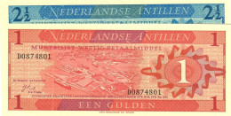 SET Netherlands Antilles 1 & 2.50 Guilders (Gulden) 1970 UNC - Netherlands Antilles (...-1986)