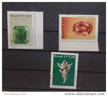 BRASILE-BRASIL - SET OF 3 STAMPS - MINERALI-PIETRE PREZIOSE-MINERALS-STONES - Collections, Lots & Series