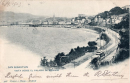 SAN SEBASTIAN - VISTA DESDE EL PALACIO DE MIRAMAR - CARTOLINA FP SPEDITA NEL 1903 - Guipúzcoa (San Sebastián)