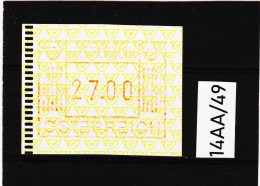 14AA/49  ÖSTERREICH 1983 AUTOMATENMARKEN 1. AUSGABE  27,00 SCHILLING   ** Postfrisch - Machine Labels [ATM]