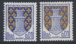 N° 1351A Niort Faciale 0,01 F X2 - Unused Stamps