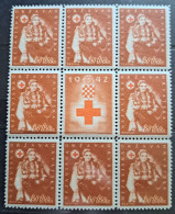 RED CROSS-1.50 + 0.50 K-NATIONAL COSTUMES-ŠESTINE-CENTRE OF THE SHEETLET-NDH-CROATIA-1942 - Red Cross