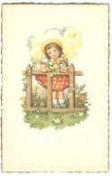 Carte Postale Fantaisie -- Petite Fille.      ( 2 Scans ) - Autres & Non Classés