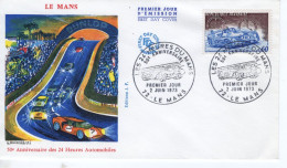 France FDC - 50e Anniversaire Des 24 Heures Du Mans - Matra - 1v Envelope Prémier Jour - Auto's