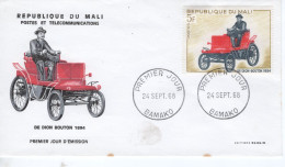 Mali FDC -  De Dion Bouton 1894 - 1v Envelope Prémier Jour - Auto's