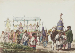 Costumes Péruviens, Scènes De La Vie Religieuse Et Populaire à Lima 1837 9X14 REIMPRESSION DE CARTES ANCIENNES - Perù