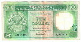 Hong Kong 10 Dollars 1989 VF HSBC - Hongkong