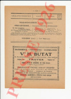 Publicité 1926 Vve H. Butat Marbrerie Carrelages Rue Juvénal-des-Ursins Troyes Vanlay Boillot Hougleur Vitry-le-Croisé - Non Classés